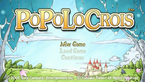 PoPoLoCrois title screen for PSP